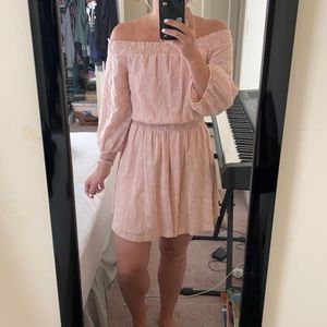 Beautiful off the shoulder light pink ASTR dress